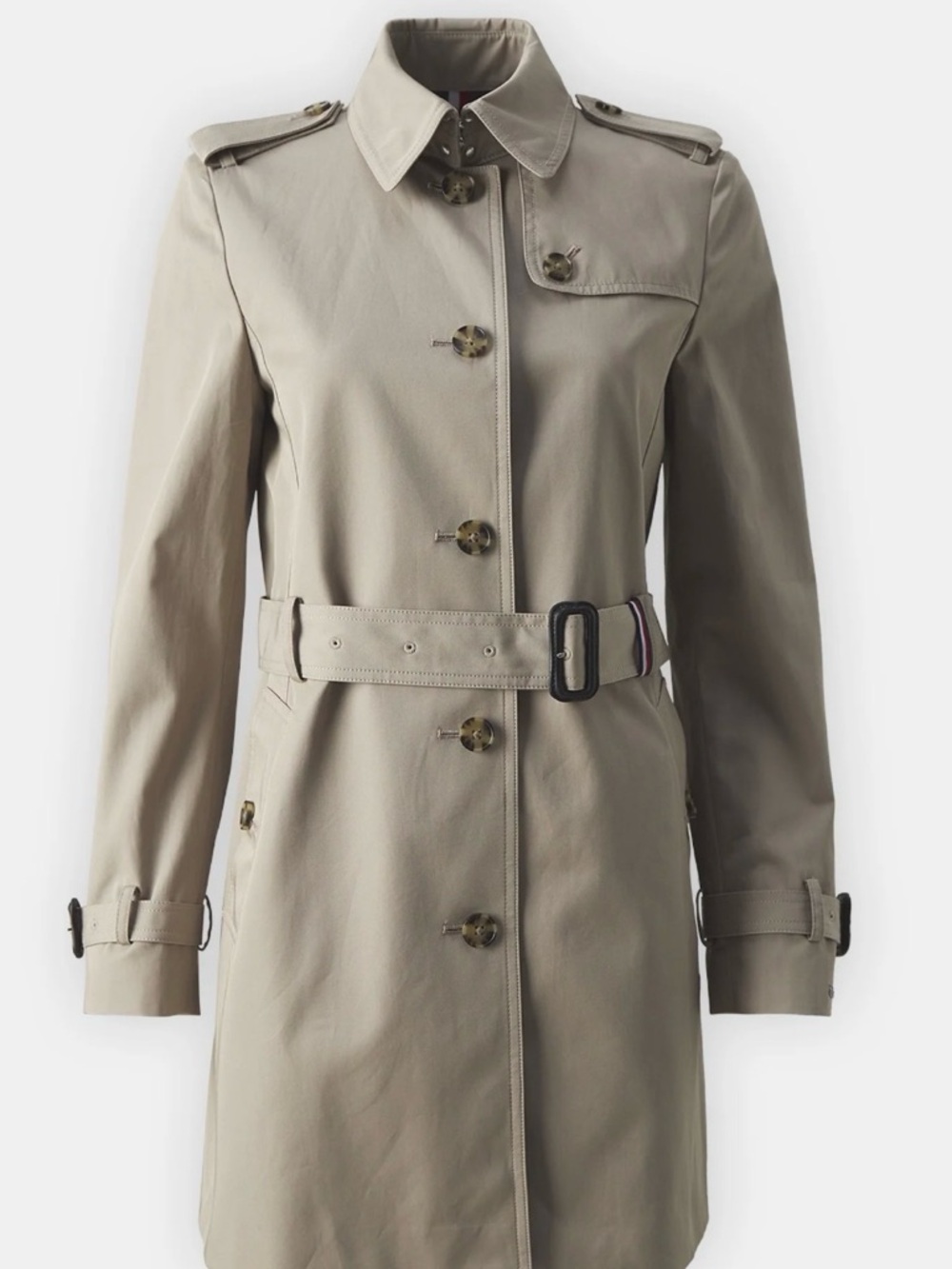 Tommy Hilfiger Stone Beige Trench Coat with Belt